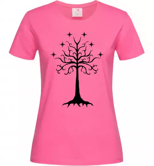 Жіноча футболка Володар перстнів дерево Яскраво-рожевий фото