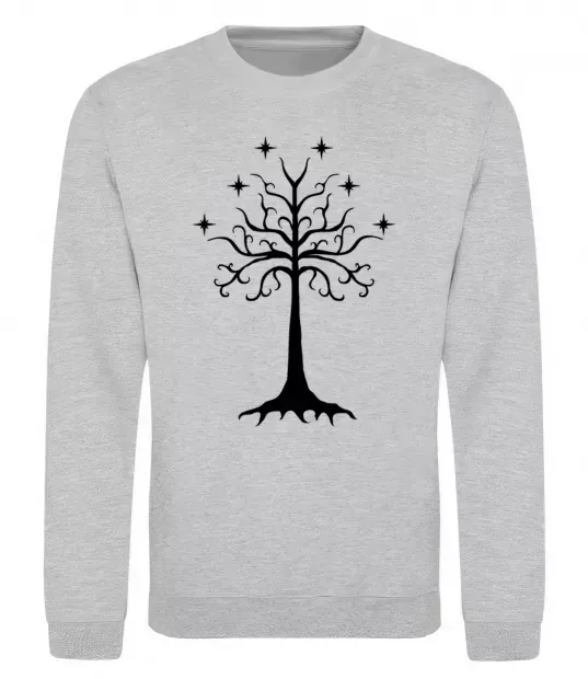 Світшот Володар перстнів дерево Сірий меланж фото