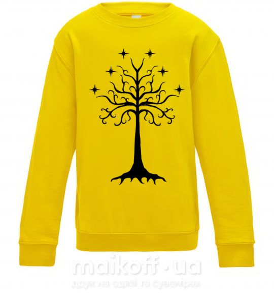 Дитячий світшот Властелин колец дерево Сонячно жовтий фото