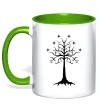 Чашка с цветной ручкой Володар перстнів дерево Лаймовый Чашка с цветной ручкой Володар перстнів дерево Лаймовый фото
