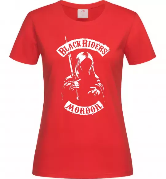 Женская футболка Black riders Mordor Красный фото