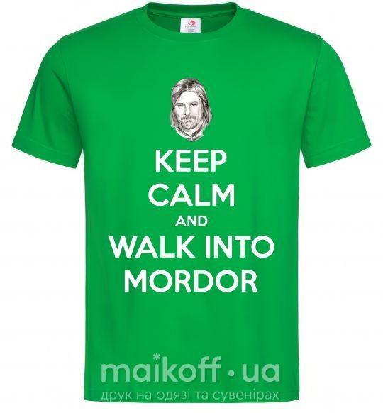 Чоловіча футболка Keep calm and walk into Mordor Зелений фото