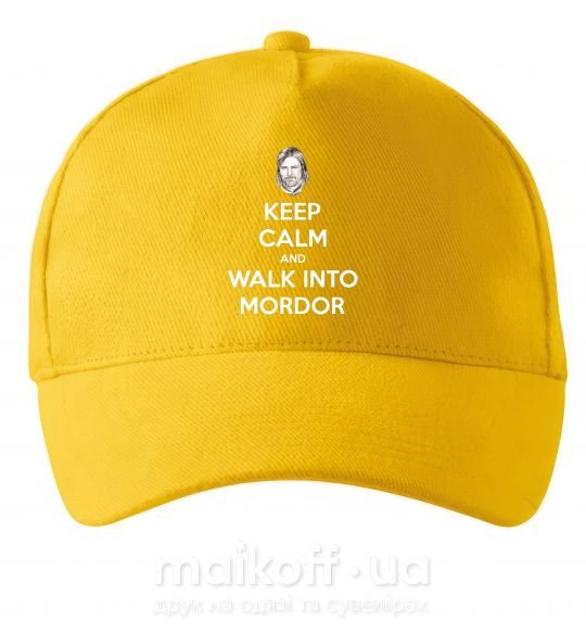 Кепка Keep calm and walk into Mordor Солнечно желтый фото