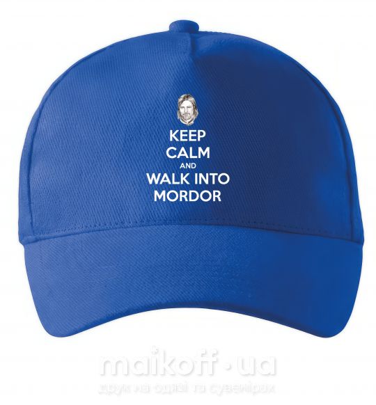 Кепка Keep calm and walk into Mordor Яскраво-синій фото