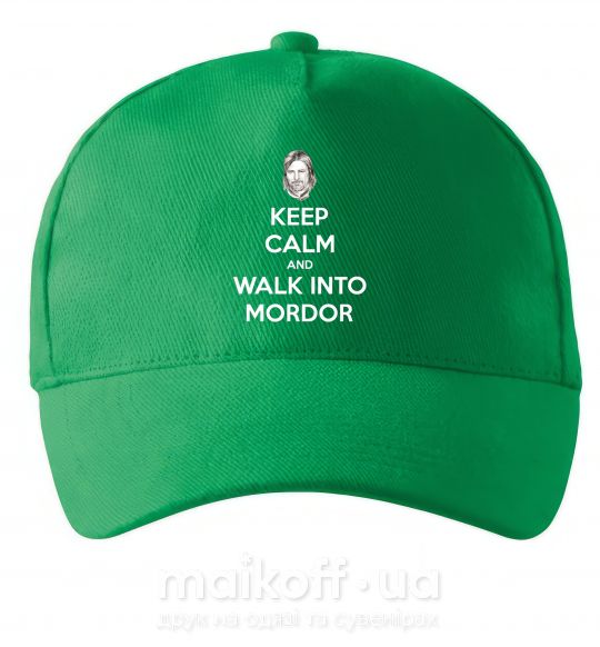 Кепка Keep calm and walk into Mordor Зеленый фото