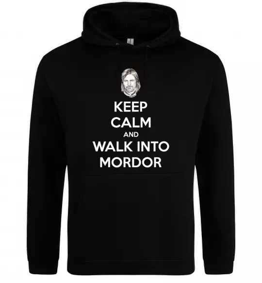 Жіноча толстовка (худі) Keep calm and walk into Mordor Чорний фото