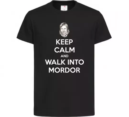 Детская футболка Keep calm and walk into Mordor Черный фото