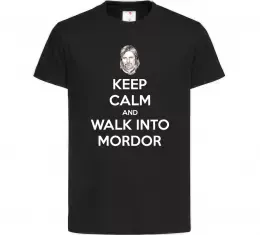 Детская футболка Keep calm and walk into Mordor Черный фото