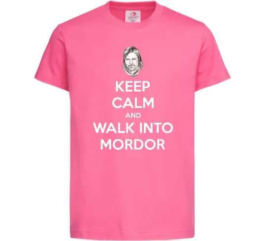 Детская футболка Keep calm and walk into Mordor Ярко-розовый фото