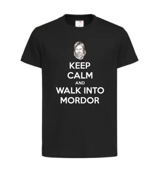 Детская футболка Keep calm and walk into Mordor Черный фото