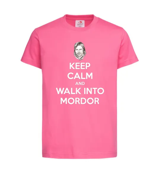 Детская футболка Keep calm and walk into Mordor Ярко-розовый фото