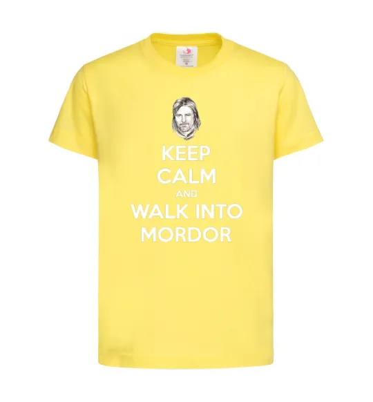 Детская футболка Keep calm and walk into Mordor Лимонный фото