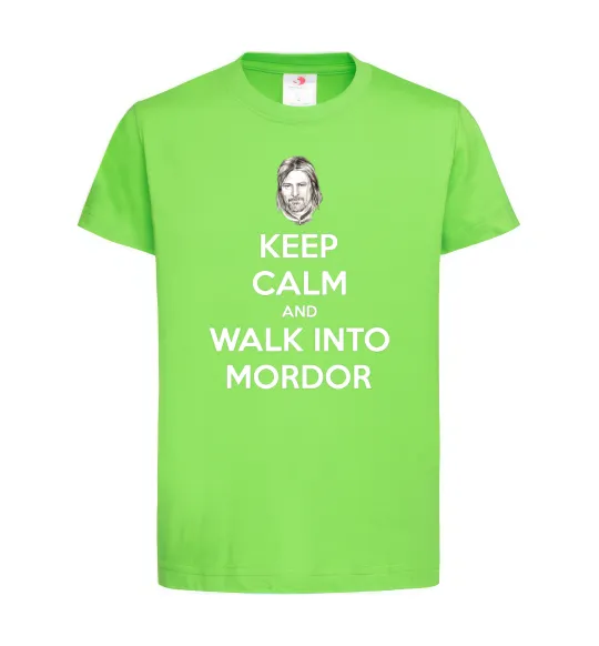 Детская футболка Keep calm and walk into Mordor Лаймовый фото