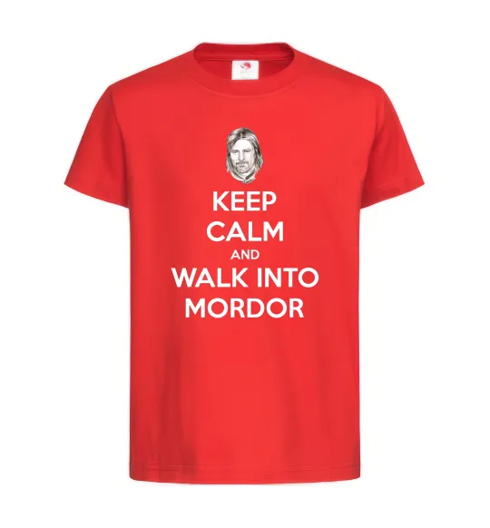 Детская футболка Keep calm and walk into Mordor Красный фото