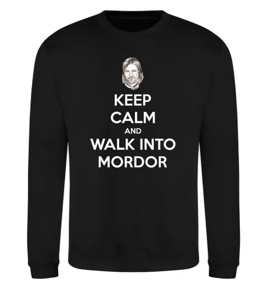 Свитшот Keep calm and walk into Mordor Черный фото