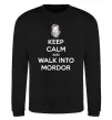 Свитшот Keep calm and walk into Mordor Черный фото