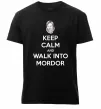 Мужская премиум футболка Keep calm and walk into Mordor Черный фото
