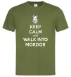 Чоловіча футболка Keep calm and walk into Mordor Оливковий фото