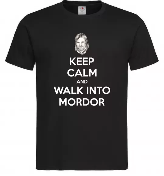 Чоловіча футболка Keep calm and walk into Mordor Чорний фото