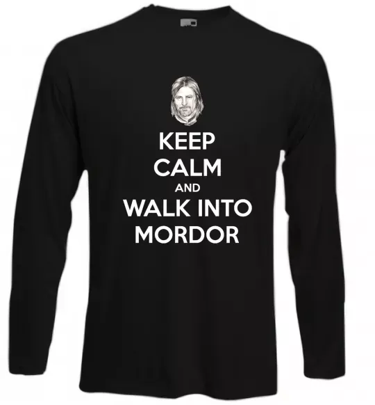 Лонгслив Keep calm and walk into Mordor Черный фото