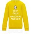 Детский Свитшот Keep calm and walk into Mordor Солнечно желтый фото