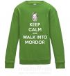 Детский Свитшот Keep calm and walk into Mordor Лаймовый фото