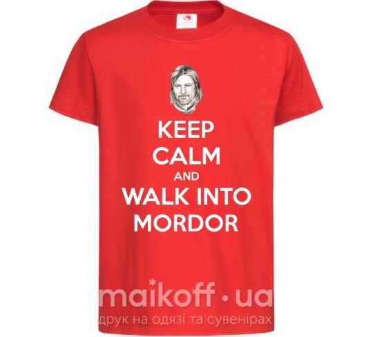 Дитяча футболка Keep calm and walk into Mordor Червоний фото
