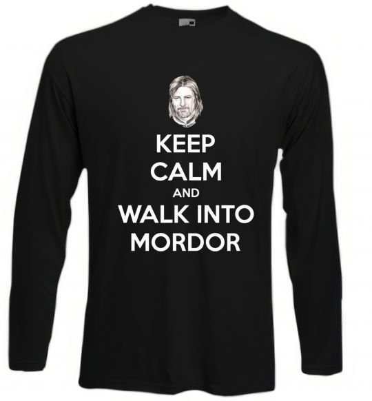 Реглан Keep calm and walk into Mordor Черный фото