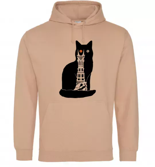 Женская толстовка (худи) Кот Мордора Песочный фото