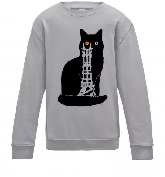 Детский Свитшот Кот Мордора Серый меланж фото