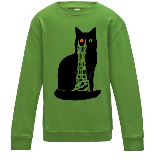 Детский Свитшот Кот Мордора Лаймовый фото
