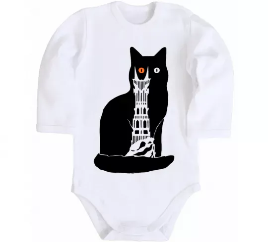 Детский боди Кот Мордора Белый фото