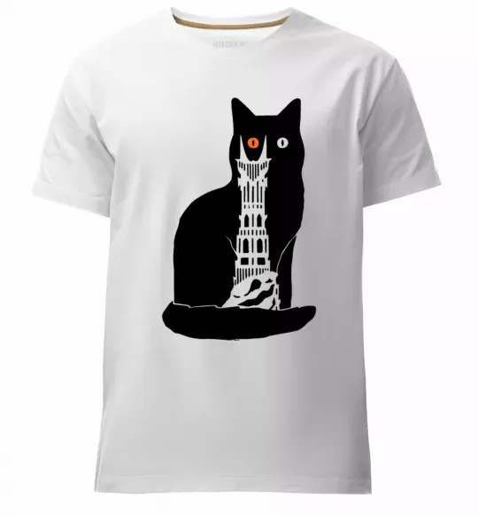 Мужская премиум футболка Кот Мордора Белый фото
