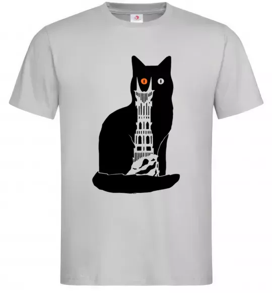 Чоловіча футболка Кот Мордора Сірий фото