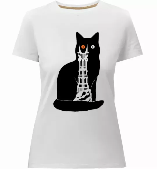 Жіноча преміум футболка Кот Мордора Білий фото