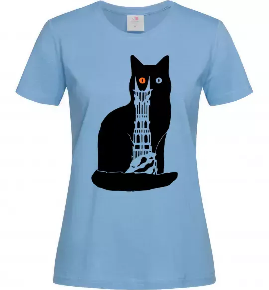 Женская футболка Кот Мордора Голубой фото