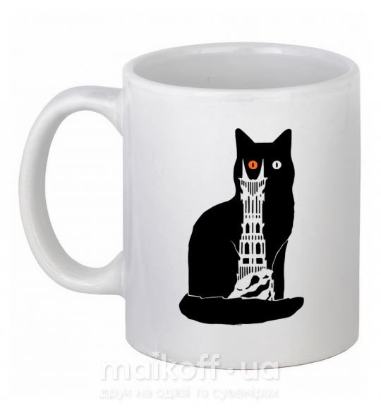 Чашка керамическая Кот Мордора Белый фото