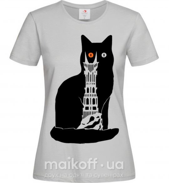 Женская футболка Кот Мордора Серый фото