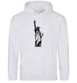 Мужская толстовка (худи) Статуя Свободи чб