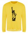 Свитшот Статуя Свободы чб Солнечно желтый фото
