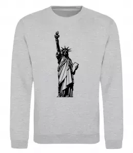 Свитшот Статуя Свободи чб Серый меланж фото