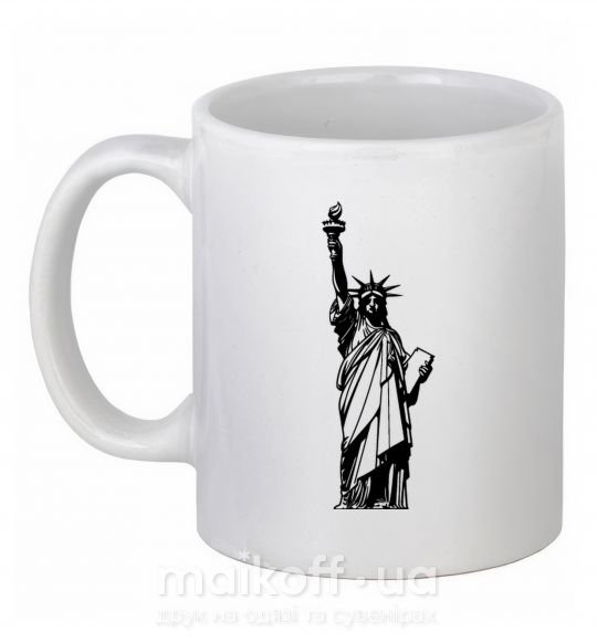 Чашка керамическая Статуя Свободы чб Белый фото