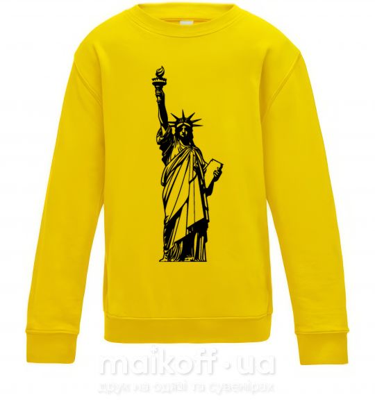 Дитячий світшот Статуя Свободы чб Сонячно жовтий фото