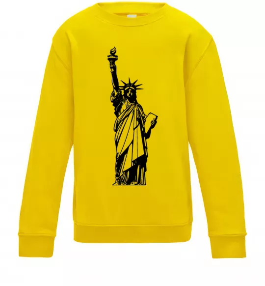 Детский Свитшот Статуя Свободи чб Солнечно желтый фото