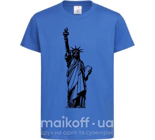 Дитяча футболка Статуя Свободы чб Яскраво-синій фото