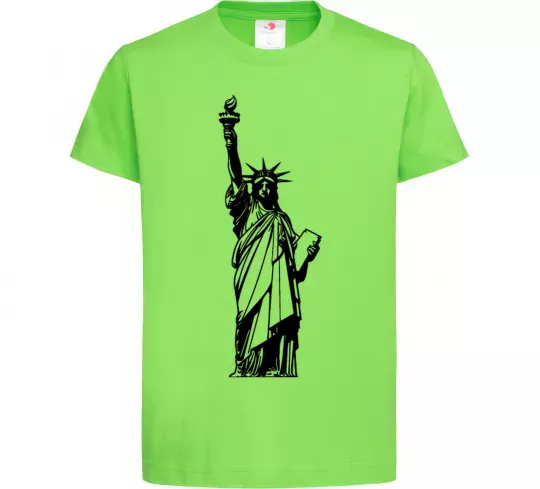 Детская футболка Статуя Свободи чб Лаймовый фото