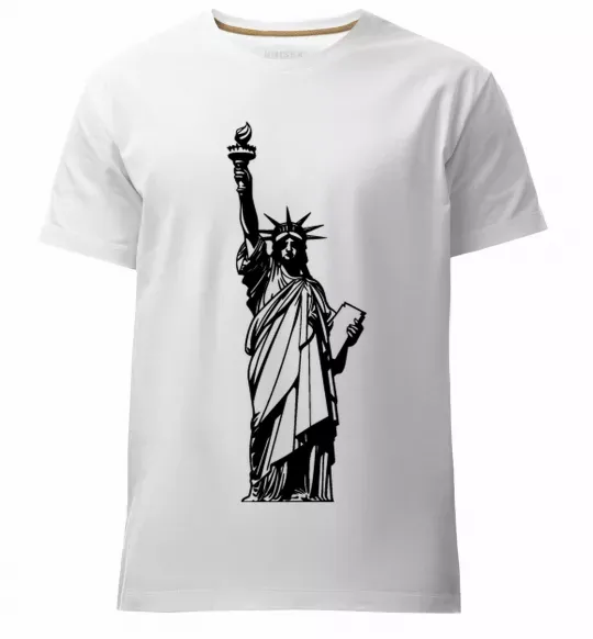 Чоловіча преміум футболка Статуя Свободи чб Білий фото