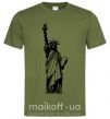 Мужская футболка Статуя Свободы чб Оливковый фото