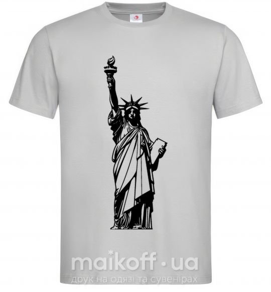 Чоловіча футболка Статуя Свободы чб Сірий фото