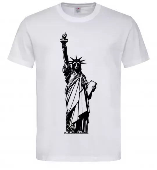 Чоловіча футболка Статуя Свободи чб Білий фото